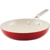 imageKitchenAid Hard Anodized Ceramic Nonstick Frying PanSkillet 10 Inch Blue VelvetEmpire Red