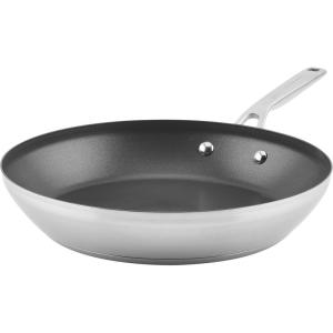 imageKitchenAid 3Ply Base Brushed Stainless Steel Nonstick Fry PanSkillet 12 InchGray
