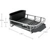 imageKitchenAid Compact Space Saving Aluminum Rust Resistant Dish Rack with Angled Self Draining Drainboard and Removable Flatware Caddy 17Inch CharcoalBlack