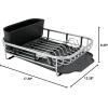 imageKitchenAid Compact Space Saving Aluminum Rust Resistant Dish Rack with Angled Self Draining Drainboard and Removable Flatware Caddy 17Inch CharcoalBlack