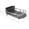imageKitchenAid Compact Space Saving Aluminum Rust Resistant Dish Rack with Angled Self Draining Drainboard and Removable Flatware Caddy 17Inch CharcoalCharcoal