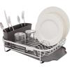 imageKitchenAid Compact Space Saving Aluminum Rust Resistant Dish Rack with Angled Self Draining Drainboard and Removable Flatware Caddy 17Inch CharcoalCharcoal
