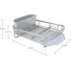imageKitchenAid Compact Space Saving Aluminum Rust Resistant Dish Rack with Angled Self Draining Drainboard and Removable Flatware Caddy 17Inch CharcoalWhite