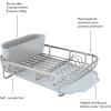 imageKitchenAid Compact Space Saving Aluminum Rust Resistant Dish Rack with Angled Self Draining Drainboard and Removable Flatware Caddy 17Inch CharcoalWhite
