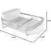 imageKitchenAid Compact Space Saving Aluminum Rust Resistant Dish Rack with Angled Self Draining Drainboard and Removable Flatware Caddy 17Inch CharcoalWhite