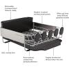 imageKitchenAid Compact Space Saving Rust Resistant Dish Rack with Angled Self Draining Drain Board and Removable Flatware Caddy 1606Inch GrayBlack