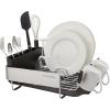 imageKitchenAid Compact Space Saving Rust Resistant Dish Rack with Angled Self Draining Drain Board and Removable Flatware Caddy 1606Inch GrayBlack