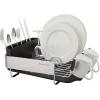 imageKitchenAid Compact Space Saving Rust Resistant Dish Rack with Angled Self Draining Drain Board and Removable Flatware Caddy 1606Inch GrayBlack
