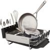 imageKitchenAid Compact Space Saving Rust Resistant Dish Rack with Angled Self Draining Drain Board and Removable Flatware Caddy 1606Inch GrayBlack
