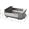 imageKitchenAid Compact Space Saving Rust Resistant Dish Rack with Angled Self Draining Drain Board and Removable Flatware Caddy 1606Inch GrayGray