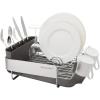 imageKitchenAid Compact Space Saving Rust Resistant Dish Rack with Angled Self Draining Drain Board and Removable Flatware Caddy 1606Inch GrayGray
