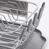 imageKitchenAid Compact Space Saving Rust Resistant Dish Rack with Angled Self Draining Drain Board and Removable Flatware Caddy 1606Inch GrayGray
