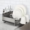 imageKitchenAid Compact Space Saving Rust Resistant Dish Rack with Angled Self Draining Drain Board and Removable Flatware Caddy 1606Inch GrayGray