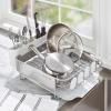 imageKitchenAid Compact Space Saving Rust Resistant Dish Rack with Angled Self Draining Drain Board and Removable Flatware Caddy 1606Inch GrayWhite