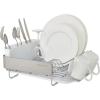 imageKitchenAid Compact Space Saving Rust Resistant Dish Rack with Angled Self Draining Drain Board and Removable Flatware Caddy 1606Inch GrayWhite