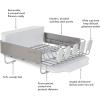 imageKitchenAid Compact Space Saving Rust Resistant Dish Rack with Angled Self Draining Drain Board and Removable Flatware Caddy 1606Inch GrayWhite