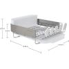 imageKitchenAid Compact Space Saving Rust Resistant Dish Rack with Angled Self Draining Drain Board and Removable Flatware Caddy 1606Inch GrayWhite