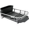 imageKitchenAid Compact Space Saving Aluminum Rust Resistant Dish Rack with Angled Self Draining Drainboard and Removable Flatware Caddy 17Inch CharcoalBlack