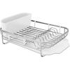 imageKitchenAid Compact Space Saving Aluminum Rust Resistant Dish Rack with Angled Self Draining Drainboard and Removable Flatware Caddy 17Inch CharcoalWhite