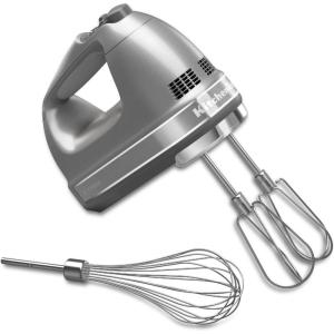 imageKitchenAid 7Speed Hand Mixer  KHM7210  Onyx Black pack of 1Contour Silver