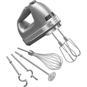 imageKitchenAid 9Speed Digital Hand Mixer with Turbo Beater II Accessories and Pro Whisk  WhiteContour Silver