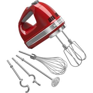 imageKitchenAid 9Speed Digital Hand Mixer with Turbo Beater II Accessories and Pro Whisk  WhiteEmpire Red