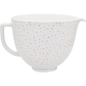 imageKitchenAid KSM2CB5THB Stand Mixer Bowl 5 quart White Hobnail CeramicConfetti Sprinkle Ceramic