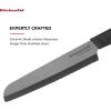 imageKitchenAid Classic Ceramic Serrated Bread Knife with CustomFit Blade Cover Sharp Kitchen Knife DishwasherSafe 8Inch BlackBlack