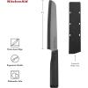 imageKitchenAid Classic Ceramic Serrated Bread Knife with CustomFit Blade Cover Sharp Kitchen Knife DishwasherSafe 8Inch BlackBlack