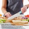 imageKitchenAid Classic Chef CustomFit Cover Sharp Kitchen Knife HighCarbon Japanese Stainless Steel Blade 8 Inch GrayBlue