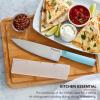 imageKitchenAid Classic Chef CustomFit Cover Sharp Kitchen Knife HighCarbon Japanese Stainless Steel Blade 8 Inch GrayBlue