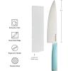 imageKitchenAid Classic Chef CustomFit Cover Sharp Kitchen Knife HighCarbon Japanese Stainless Steel Blade 8 Inch GrayBlue