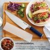 imageKitchenAid Gourmet Forged Chef Knife with CustomFit Blade Cover Sharp Kitchen Knife HighCarbon Japanese Stainless Steel Blade 8 inch Ink BlueInk Blue