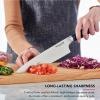 imageKitchenAid Gourmet Forged Chef Knife with CustomFit Blade Cover Sharp Kitchen Knife HighCarbon Japanese Stainless Steel Blade 8 inch Ink BlueInk Blue