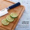 imageKitchenAid Gourmet Forged Chef Knife with CustomFit Blade Cover Sharp Kitchen Knife HighCarbon Japanese Stainless Steel Blade 8 inch Ink BlueInk Blue