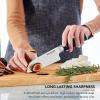 imageKitchenAid Gourmet Forged Chef Knife with CustomFit Blade Cover Sharp Kitchen Knife HighCarbon Japanese Stainless Steel Blade 8 inch Ink BlueInk Blue