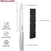 imageKitchenAid Gourmet Forged Stainless Steel Slicer Knife with CustomFit Blade Cover 8inch Sharp Kitchen Knife HighCarbon Japanese Stainless Steel Blade Brushed Stainless Steel Handle