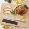 imageKitchenAid Gourmet Forged Stainless Steel Slicer Knife with CustomFit Blade Cover 8inch Sharp Kitchen Knife HighCarbon Japanese Stainless Steel Blade Brushed Stainless Steel Handle