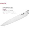 imageKitchenAid Gourmet Forged Stainless Steel Slicer Knife with CustomFit Blade Cover 8inch Sharp Kitchen Knife HighCarbon Japanese Stainless Steel Blade Brushed Stainless Steel Handle