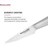 imageKitchenAid Gourmet Forged Steak Knife Set HighCarbon Japanese Stainless Steel 4 Piece Brushed35Inch Serrated Paring Knife