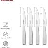 imageKitchenAid Gourmet Forged Steak Knife Set HighCarbon Japanese Stainless Steel 4 Piece Brushed4Piece Steak Knife Set