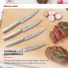 imageKitchenAid Gourmet Forged Steak Knife Set HighCarbon Japanese Stainless Steel 4 Piece Brushed4Piece Steak Knife Set