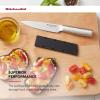 imageKitchenAid Gourmet Forged Steak Knife Set HighCarbon Japanese Stainless Steel 4 Piece Brushed55Inch Serrated Utility Knife