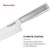 imageKitchenAid Gourmet Forged Steak Knife Set HighCarbon Japanese Stainless Steel 4 Piece Brushed7Inch Santoku Knife