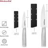 imageKitchenAid Gourmet Forged Steak Knife Set HighCarbon Japanese Stainless Steel 4 Piece BrushedUtility and Paring Knife Set Set