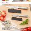 imageKitchenAid Gourmet Forged Steak Knife Set HighCarbon Japanese Stainless Steel 4 Piece BrushedUtility and Paring Knife Set Set
