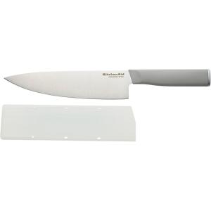 imageKitchenAid Classic Chef CustomFit Cover Sharp Kitchen Knife HighCarbon Japanese Stainless Steel Blade 8 Inch GrayGray