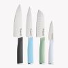 imageKitchenAid Chef Set with CustomFit Covers Sharp Kitchen Knife HighCarbon Japanese Stainless Steel Blade 4 Piece MulticolorMulticolor
