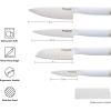 imageKitchenAid Chef Set with CustomFit Covers Sharp Kitchen Knife HighCarbon Japanese Stainless Steel Blade 4 Piece MulticolorWhite