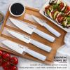 imageKitchenAid Chef Set with CustomFit Covers Sharp Kitchen Knife HighCarbon Japanese Stainless Steel Blade 4 Piece MulticolorWhite